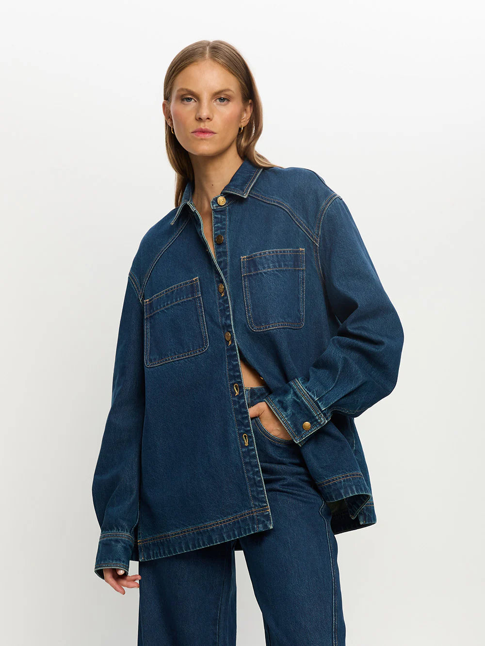 Evie Denim Top - Petrol