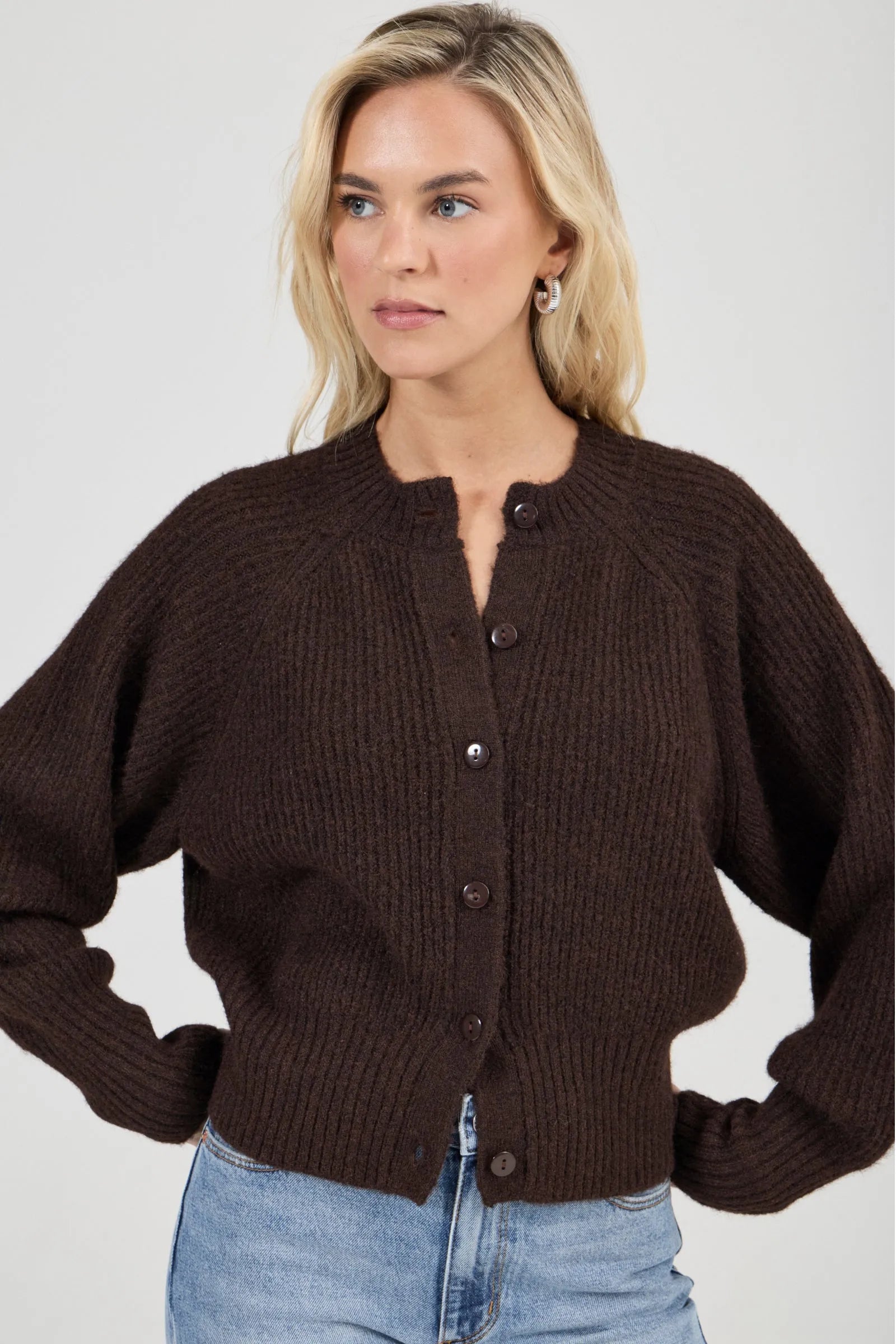 Duchess Cardigan - Chocolate | Rolla's Jeans | Herman Store