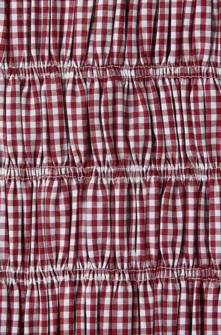 Heidi Top - Gingham Deep Red