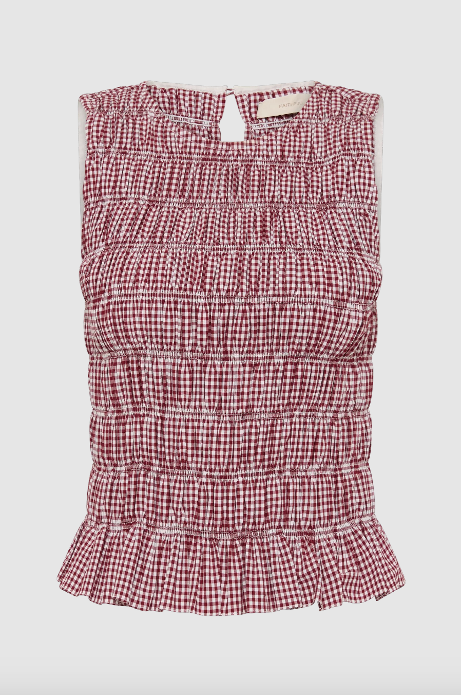 Heidi Top - Gingham Deep Red