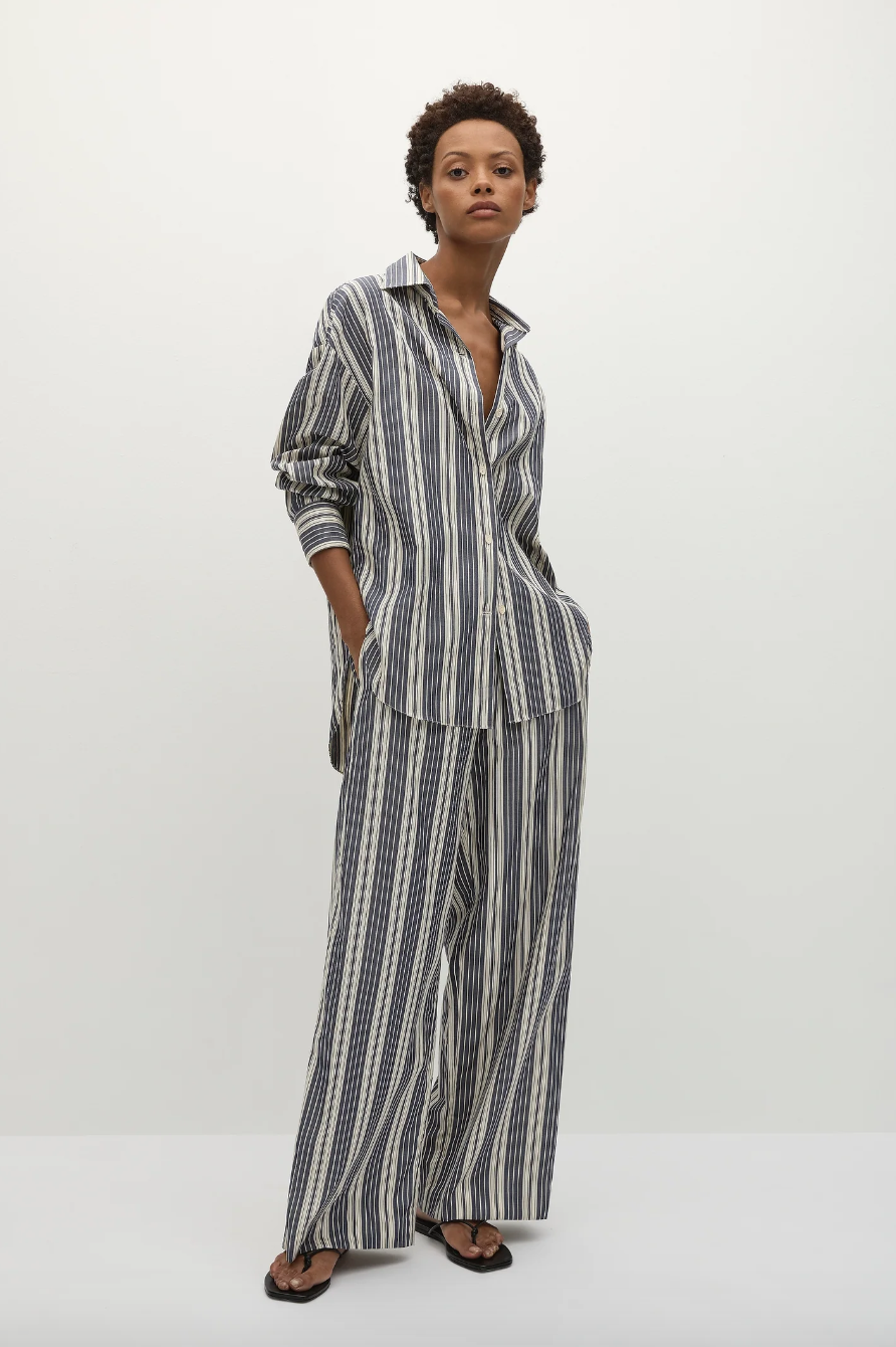 Rena Pant - Antique Navy Stripe
