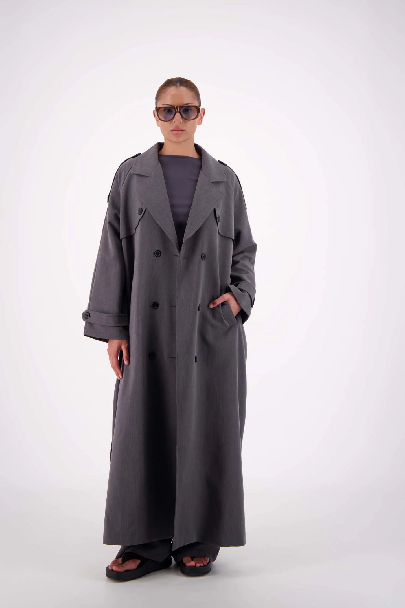 Serena Trench - Steel Grey | Jasmine Alexa | Herman Store