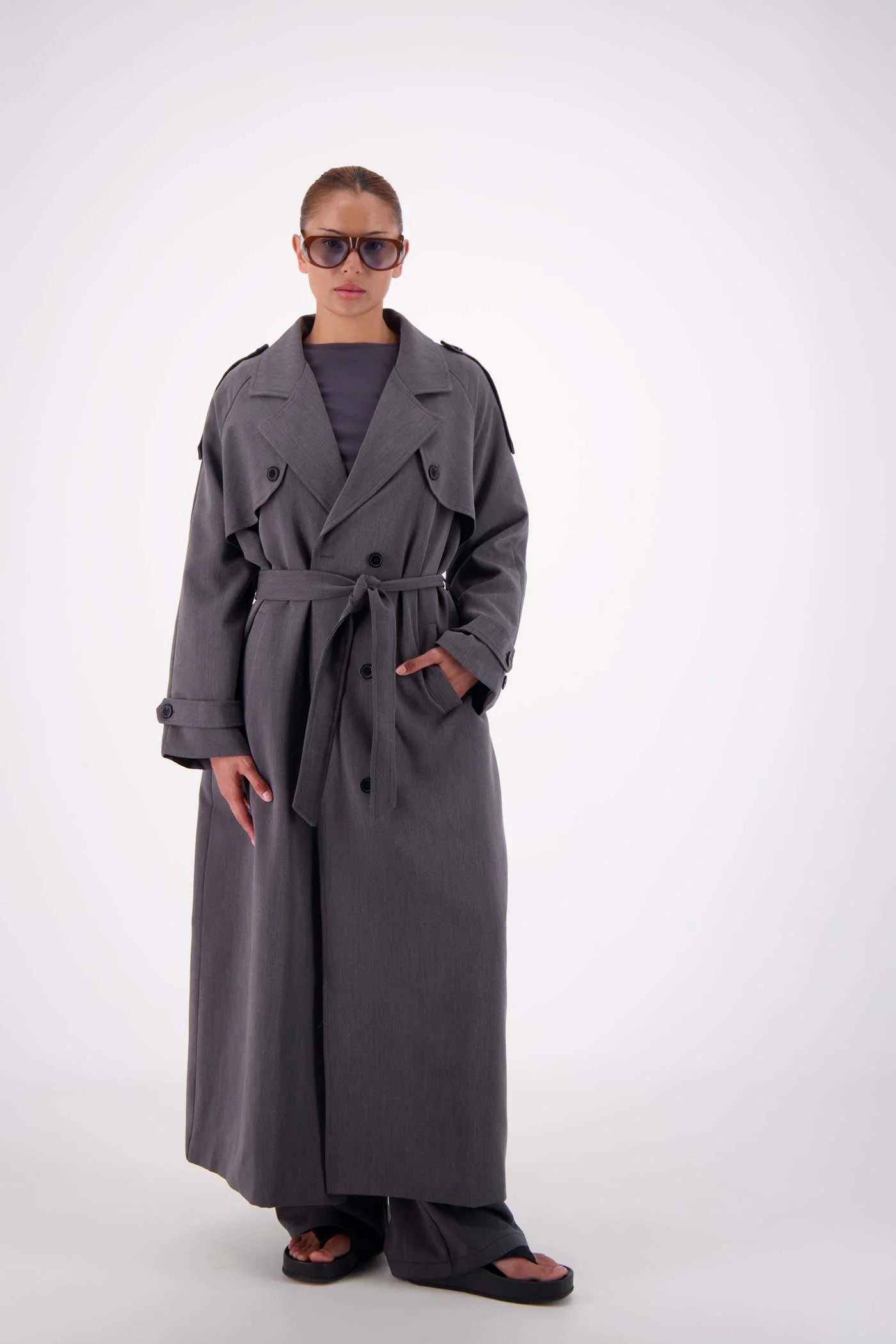 Serena Trench - Steel Grey | Jasmine Alexa | Herman Store