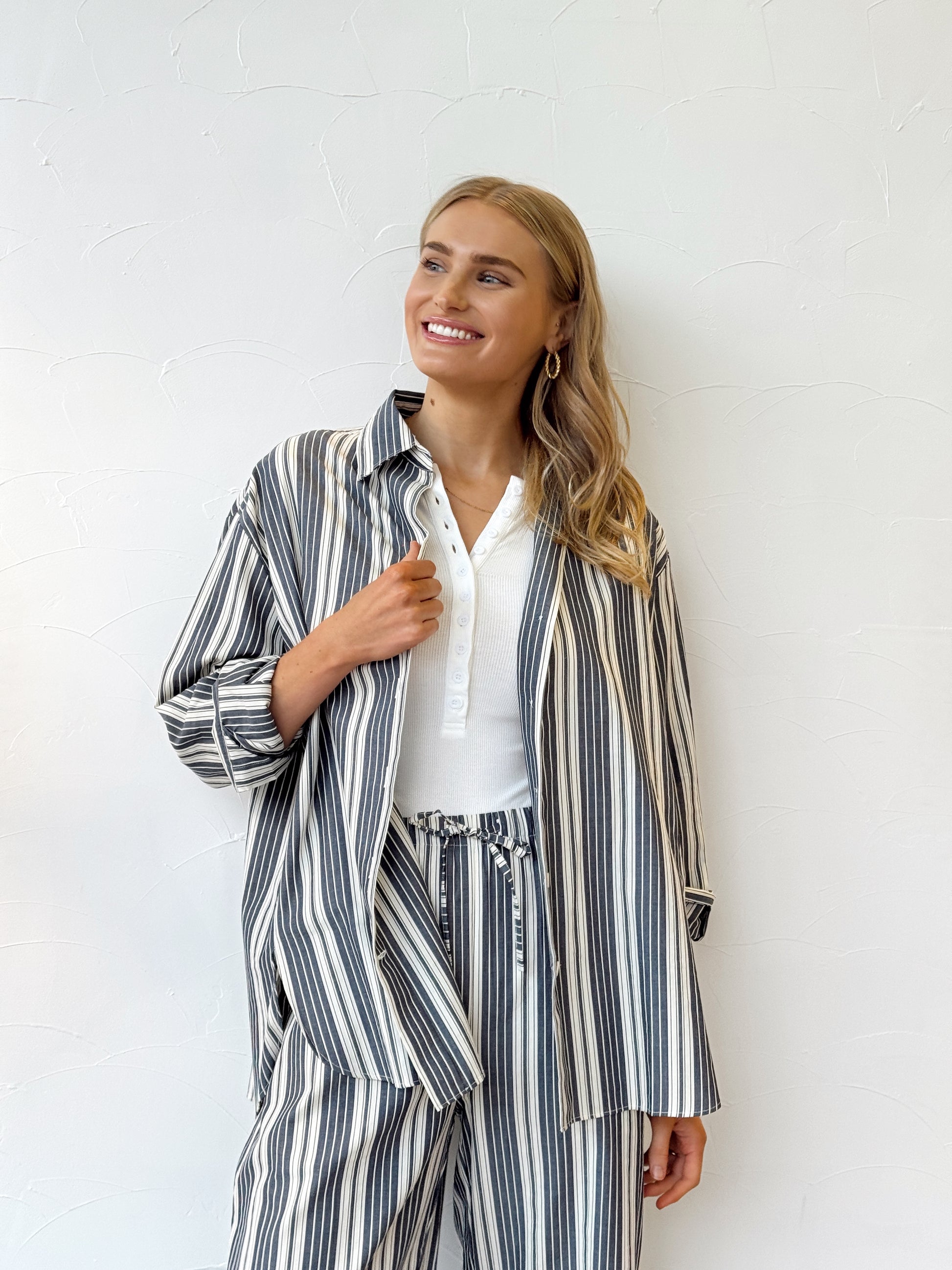 Capri Shirt - Antique Navy Stripe