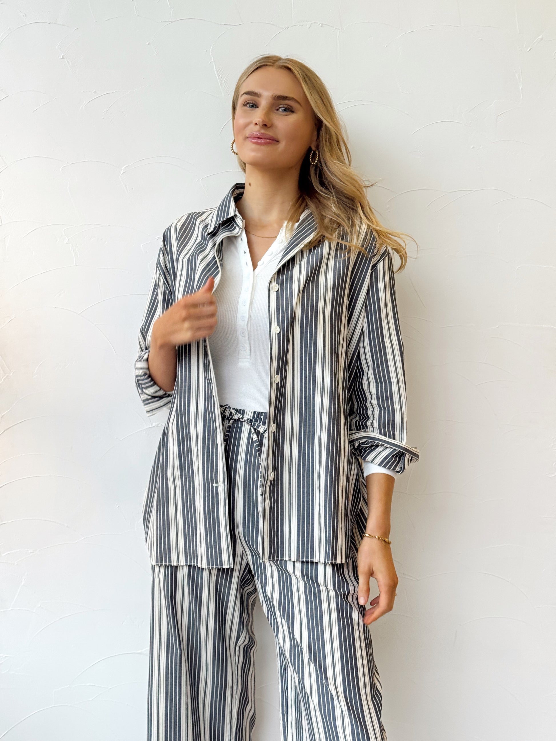 Rena Pant - Antique Navy Stripe
