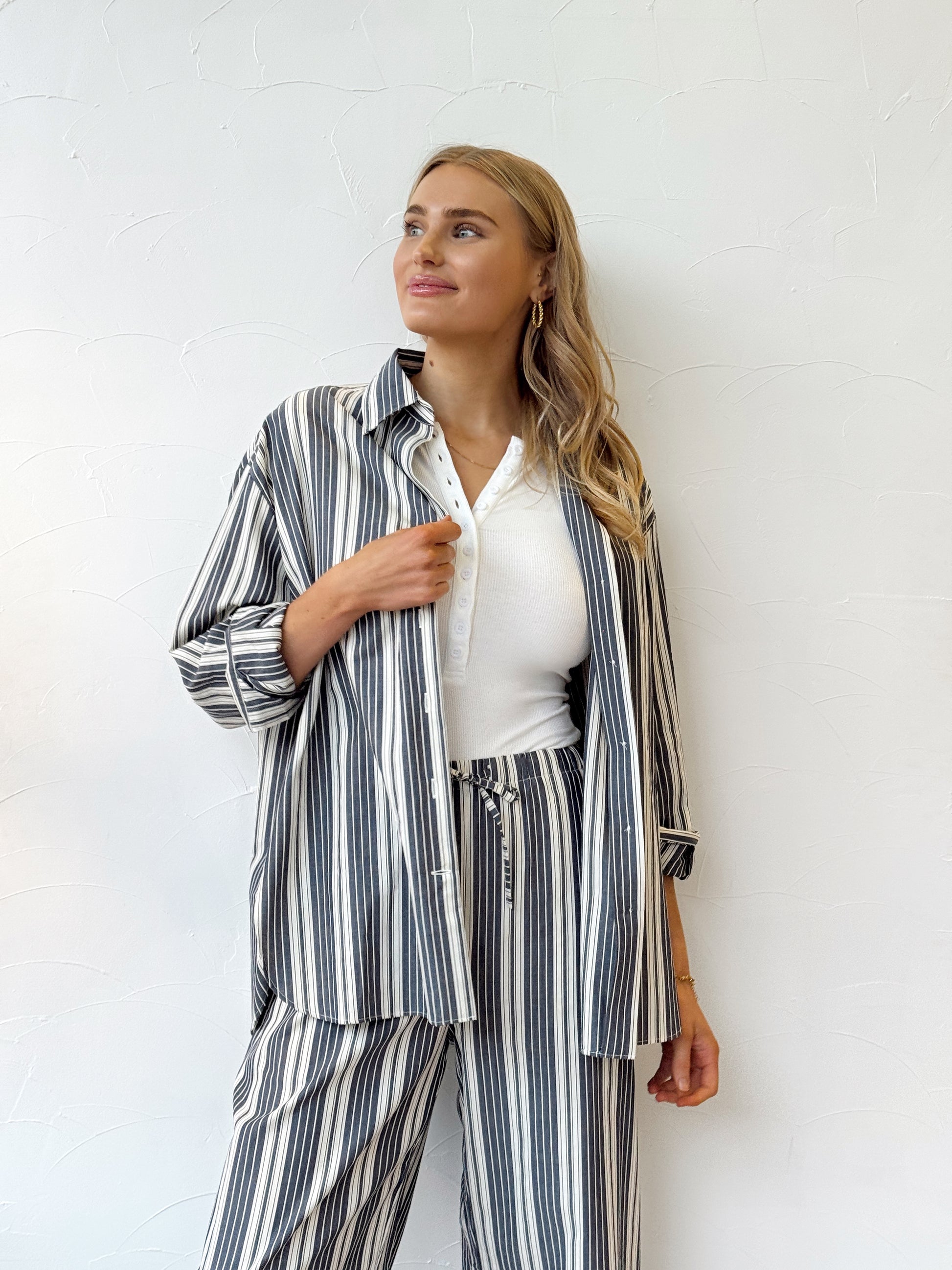Capri Shirt - Antique Navy Stripe
