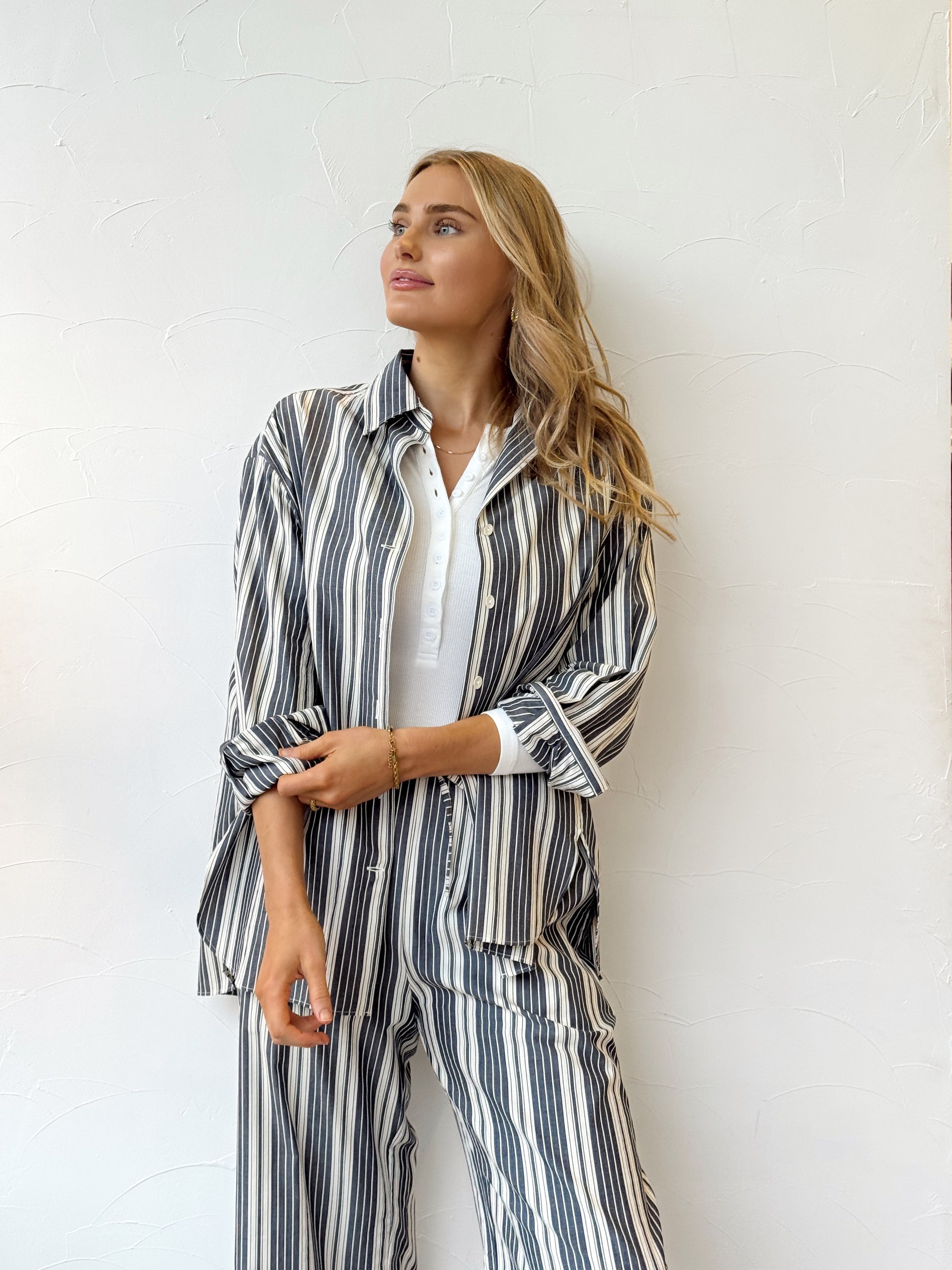 Capri Shirt - Antique Navy Stripe