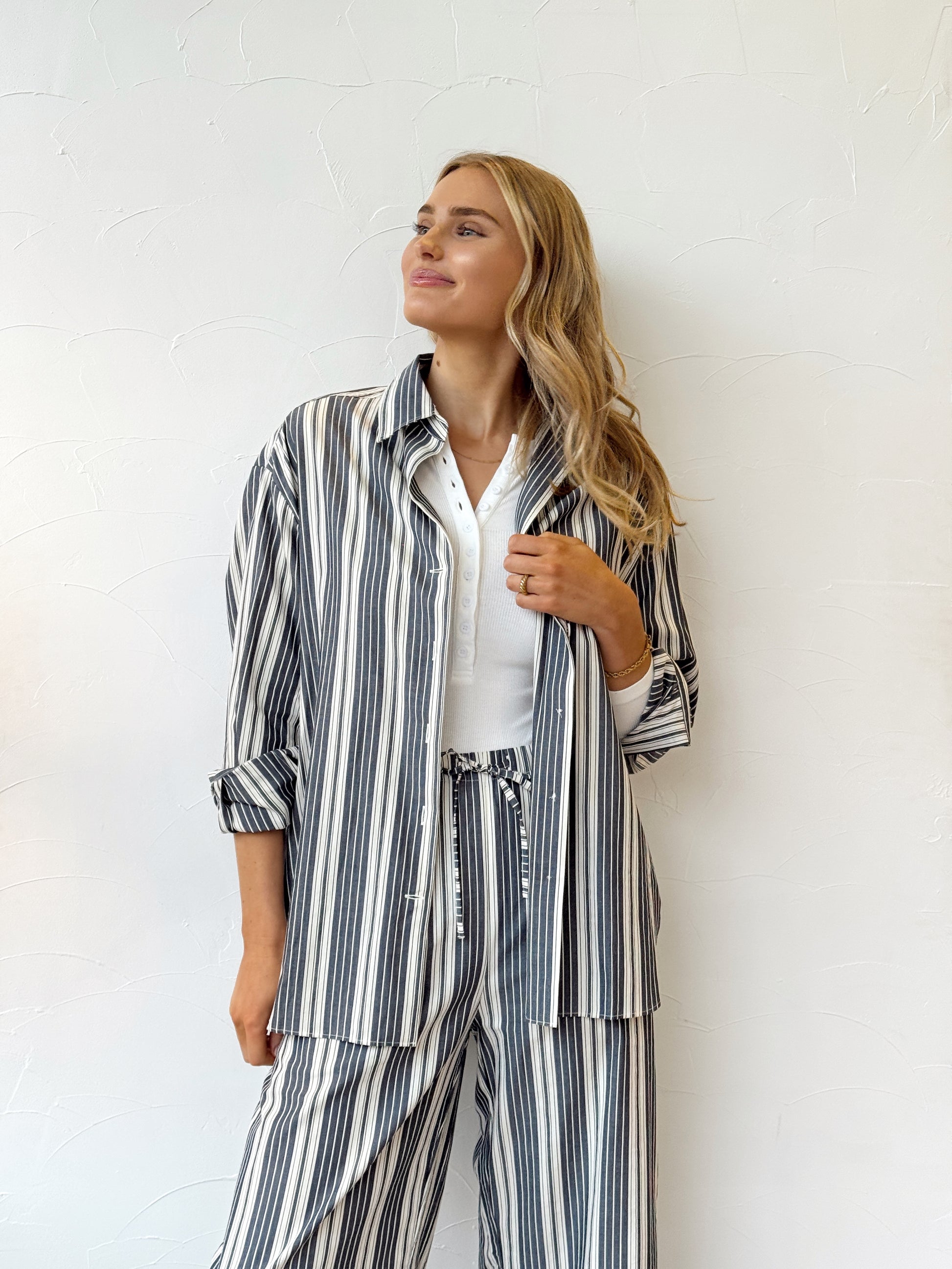 Capri Shirt - Antique Navy Stripe