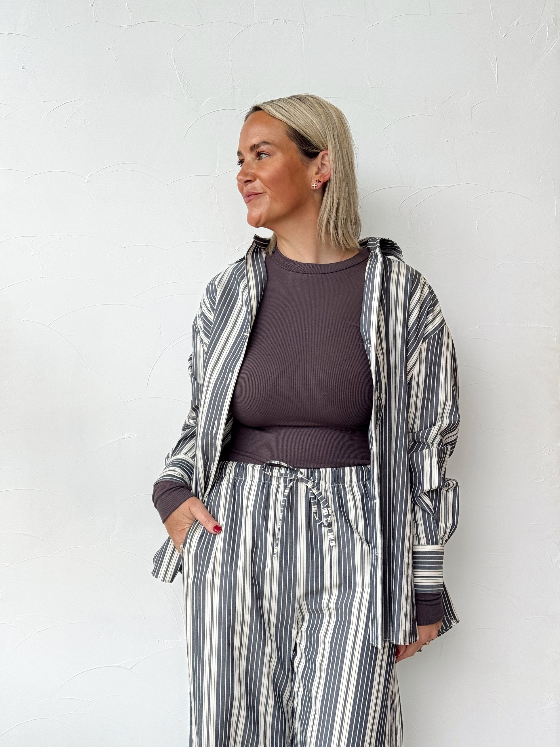 Rena Pant - Antique Navy Stripe