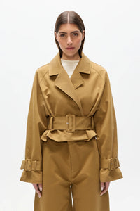 Briar Cropped Trench - Khaki