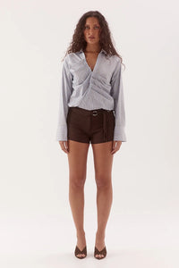 Asun Shirt - Blue/Brown