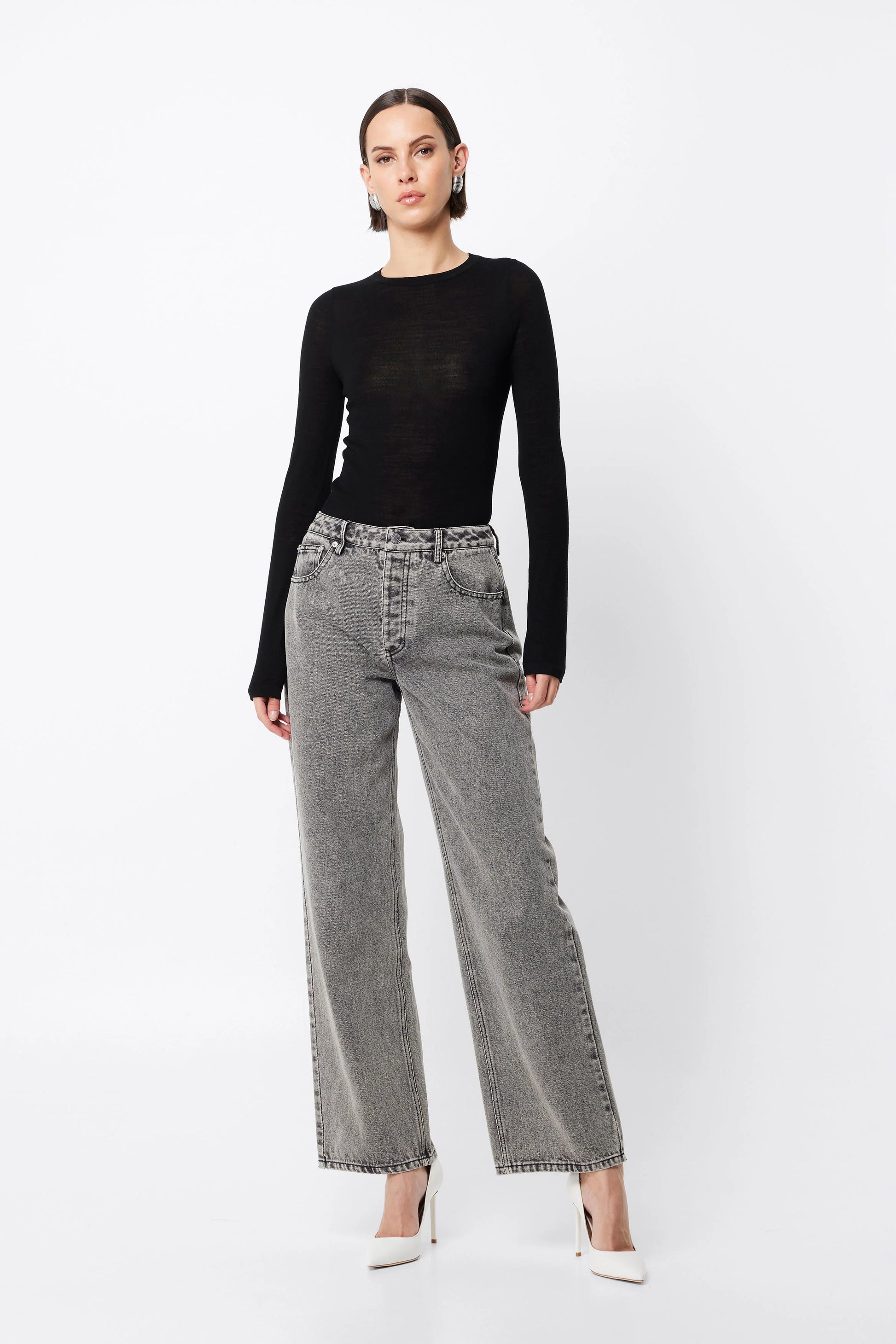 Maine Long Sleeve Merino Top - Black