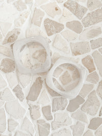 Gigi Resin Bangle - White Marble