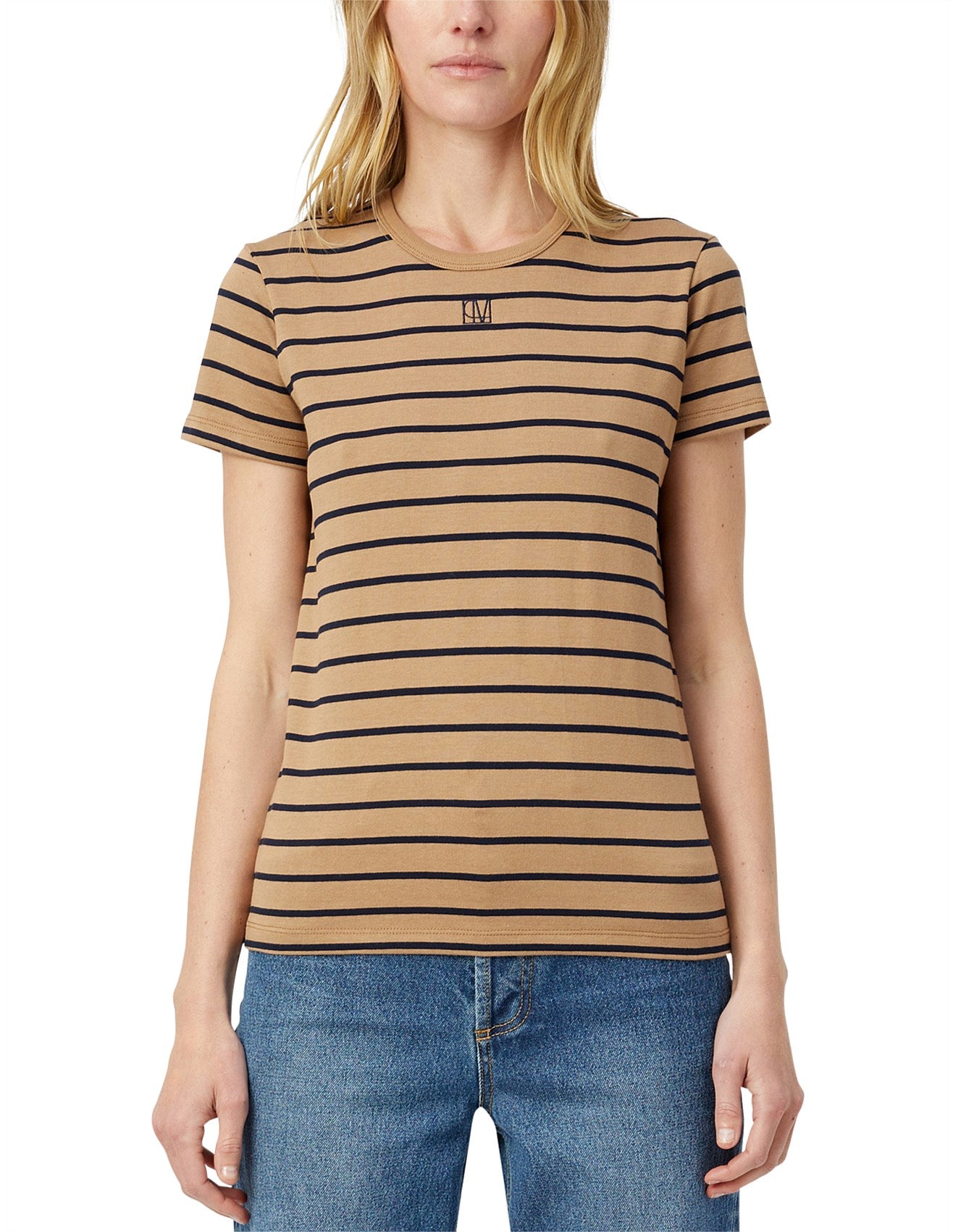 Sora Tee - Tan/Navy