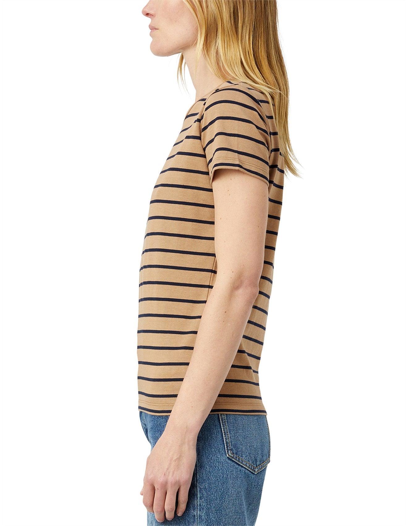 Sora Tee - Tan/Navy