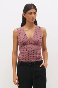 Sonata Spot Top - Rosewood & Black