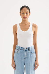 Organic Baby Rib Singlet - White