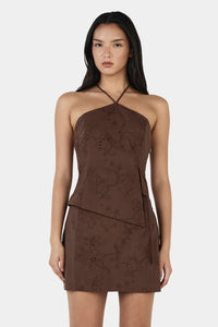Anousha Halter Top - Chocolate Anglaise
