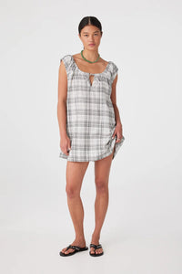 Delilah Dress - Black & Cream Check
