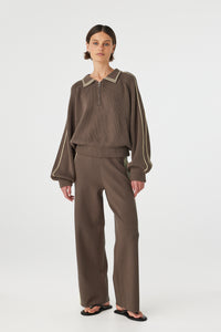 Nella Zip Sweater - Pavement/Butter