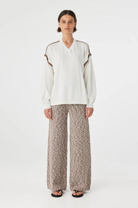 Eden Long Sleeve Tee - Cream/Espresso