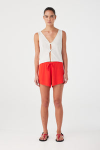 Pippa Drawstring Short - Hibiscus