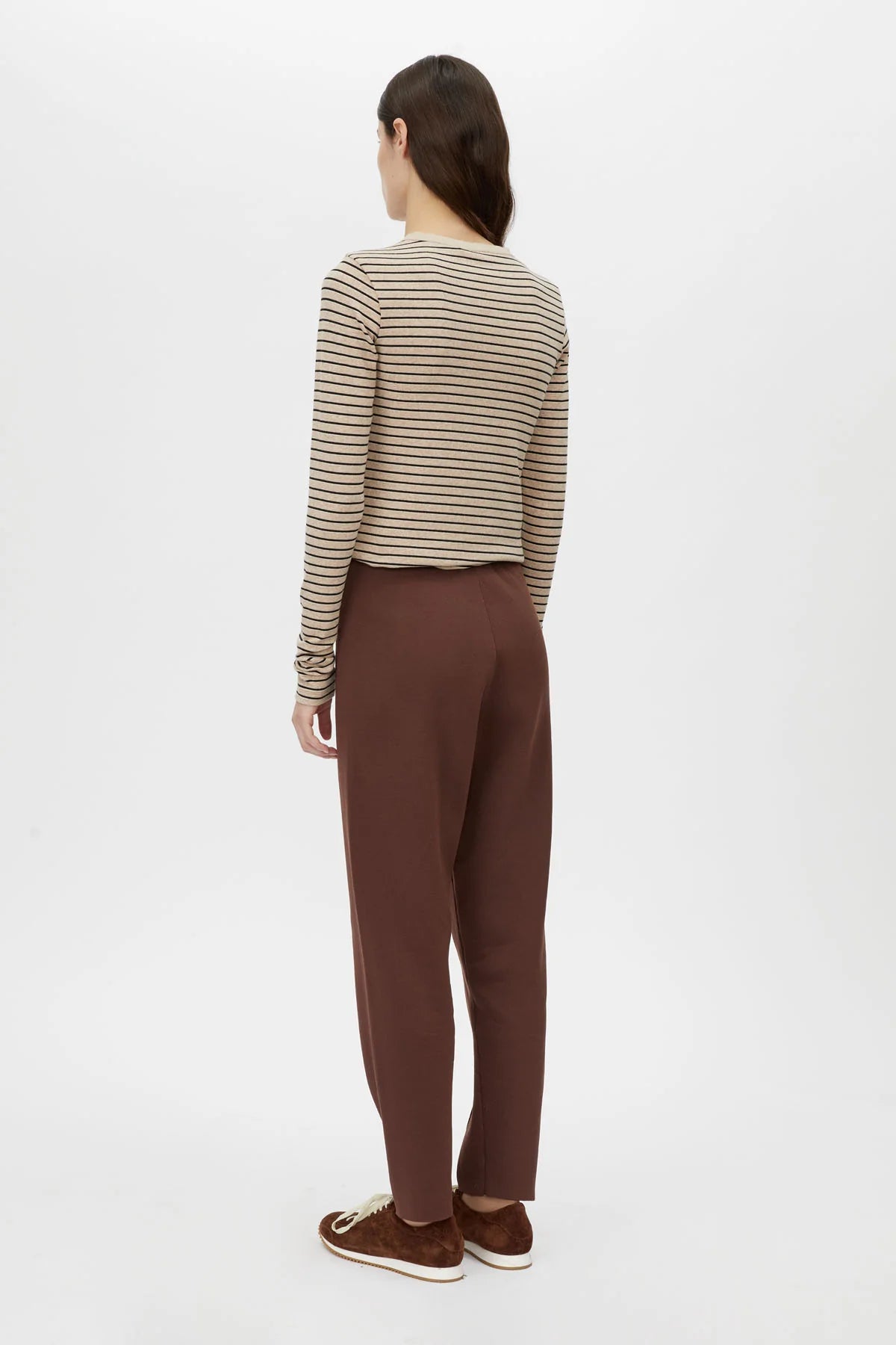 Cassian Button Down Stripe Top - Oatmeal