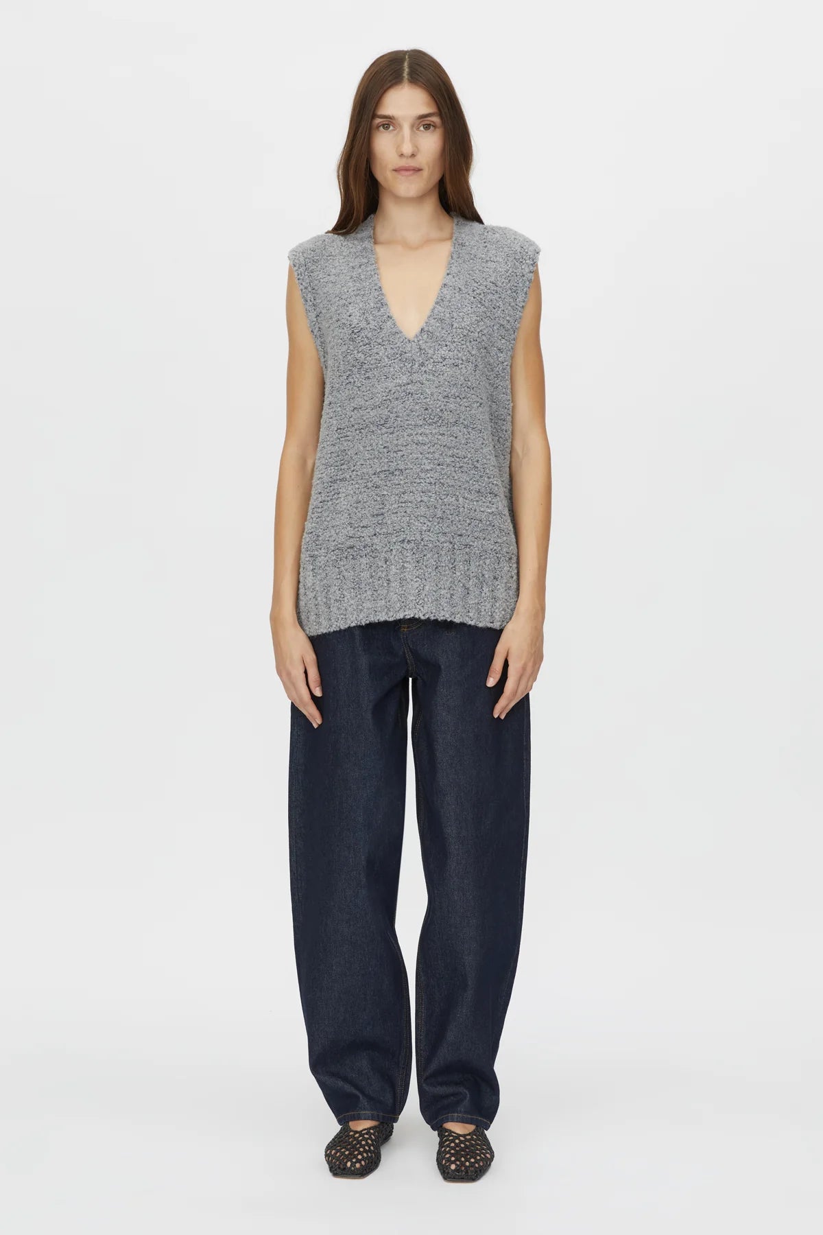 Izara Knit Vest - Charcoal Navy