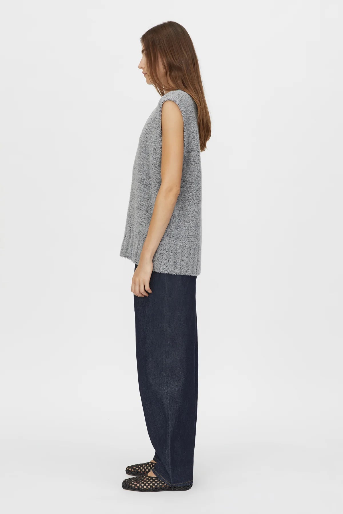 Izara Knit Vest - Charcoal Navy