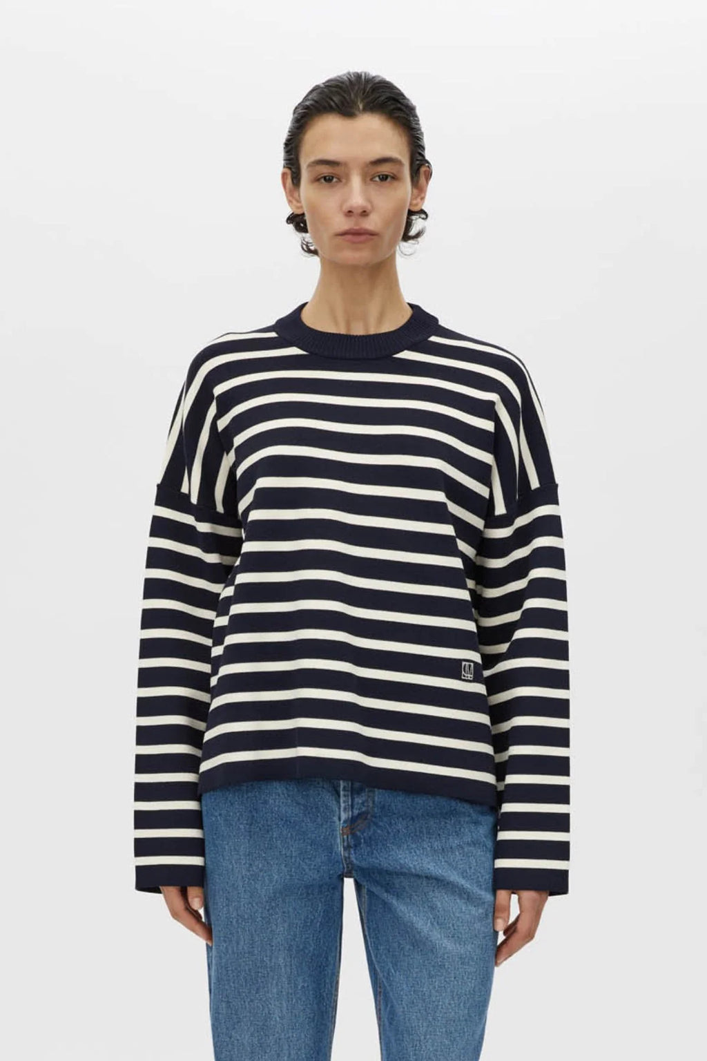 Oscar Knit Sweater - Navy Stripe