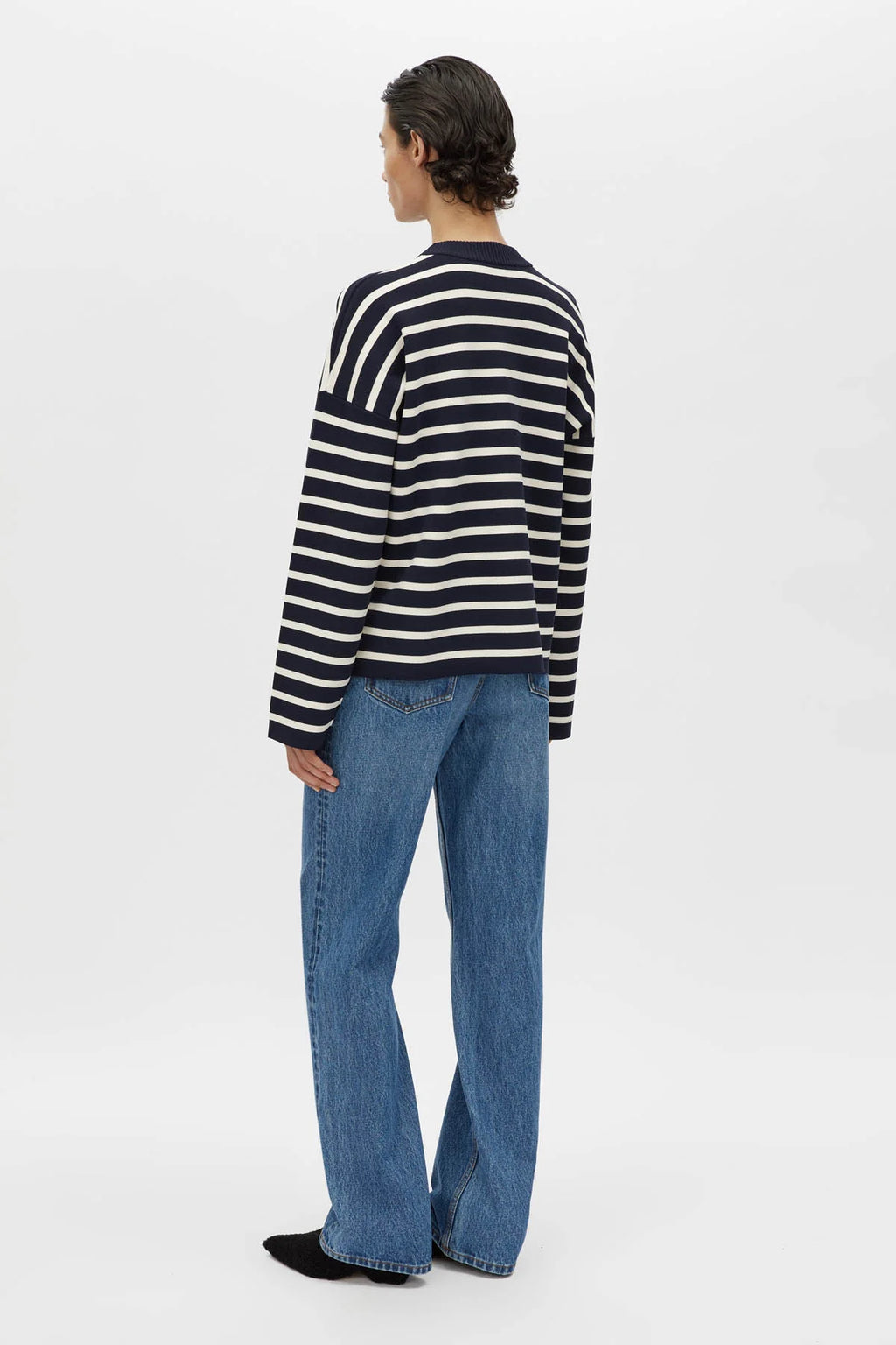 Oscar Knit Sweater - Navy Stripe