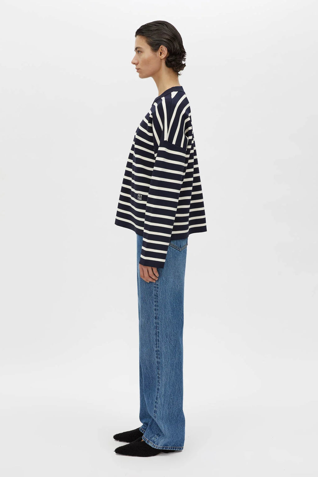 Oscar Knit Sweater - Navy Stripe