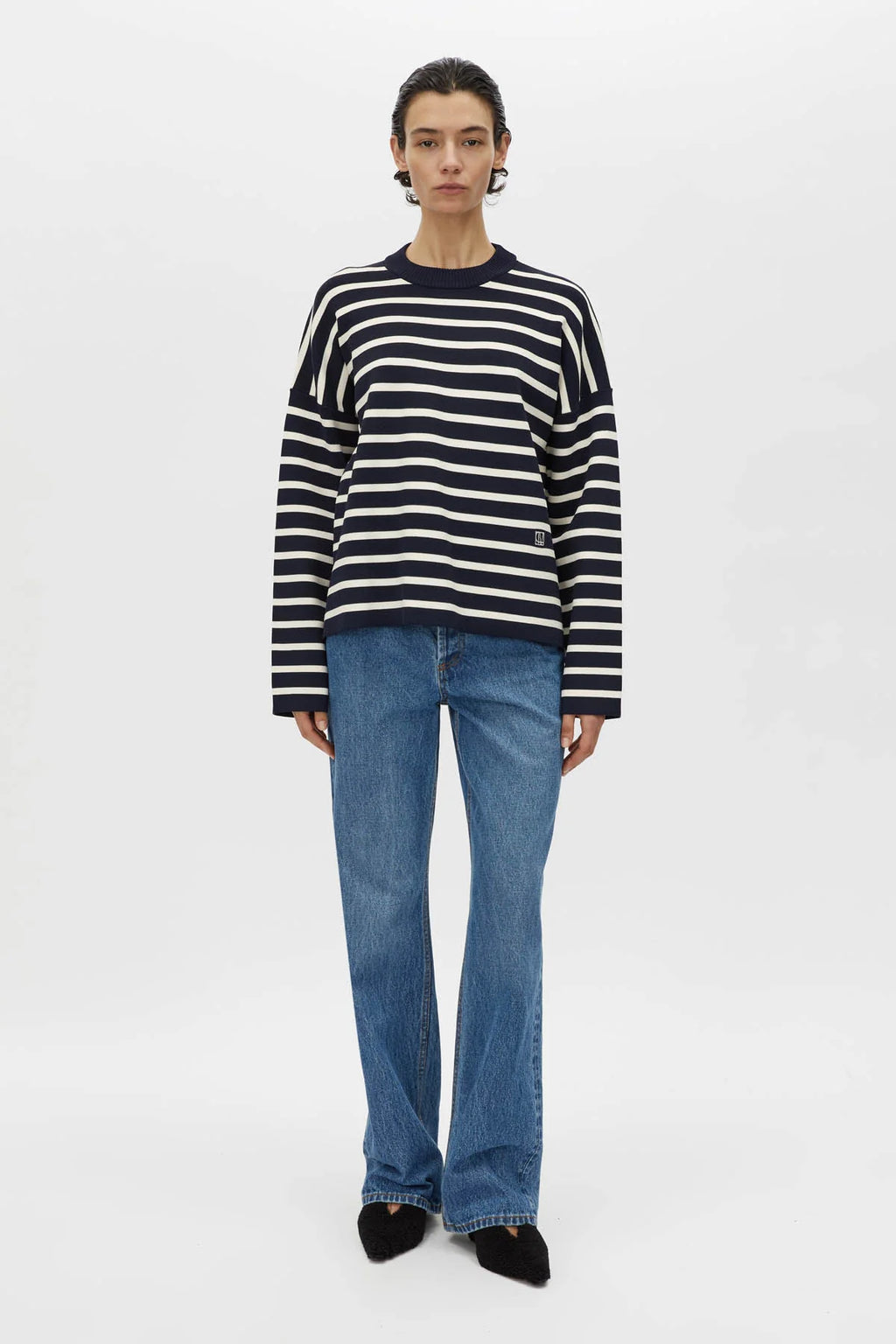 Oscar Knit Sweater - Navy Stripe