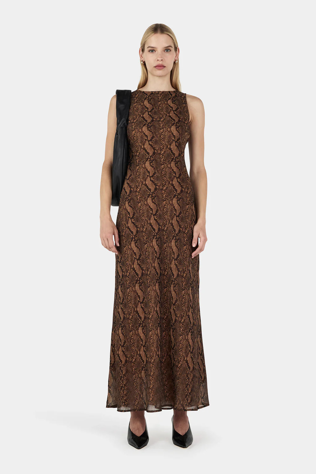 Elle Slip Dress - Tan Python