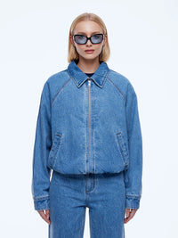 Billy Denim Bomber - Light Indigo