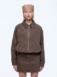 Billy Denim Bomber - Mushroom