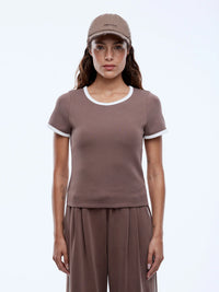 Elly Fitted Tee - Mocha