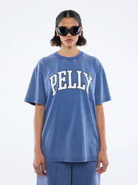 Jessie Oversized Tee Varsity - Indigo Wash