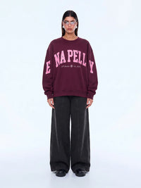 Mila Oversized Sweatshirt - Deep Cherry Red/Ena Pelly
