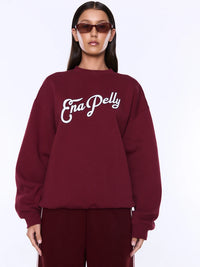 Mila Oversized Sweater - Burgundy/Ena Pelly