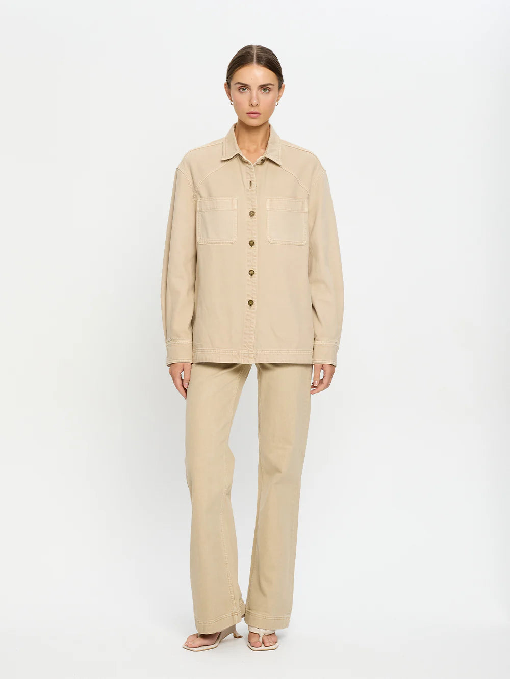 Evie Denim Shirt - Sand