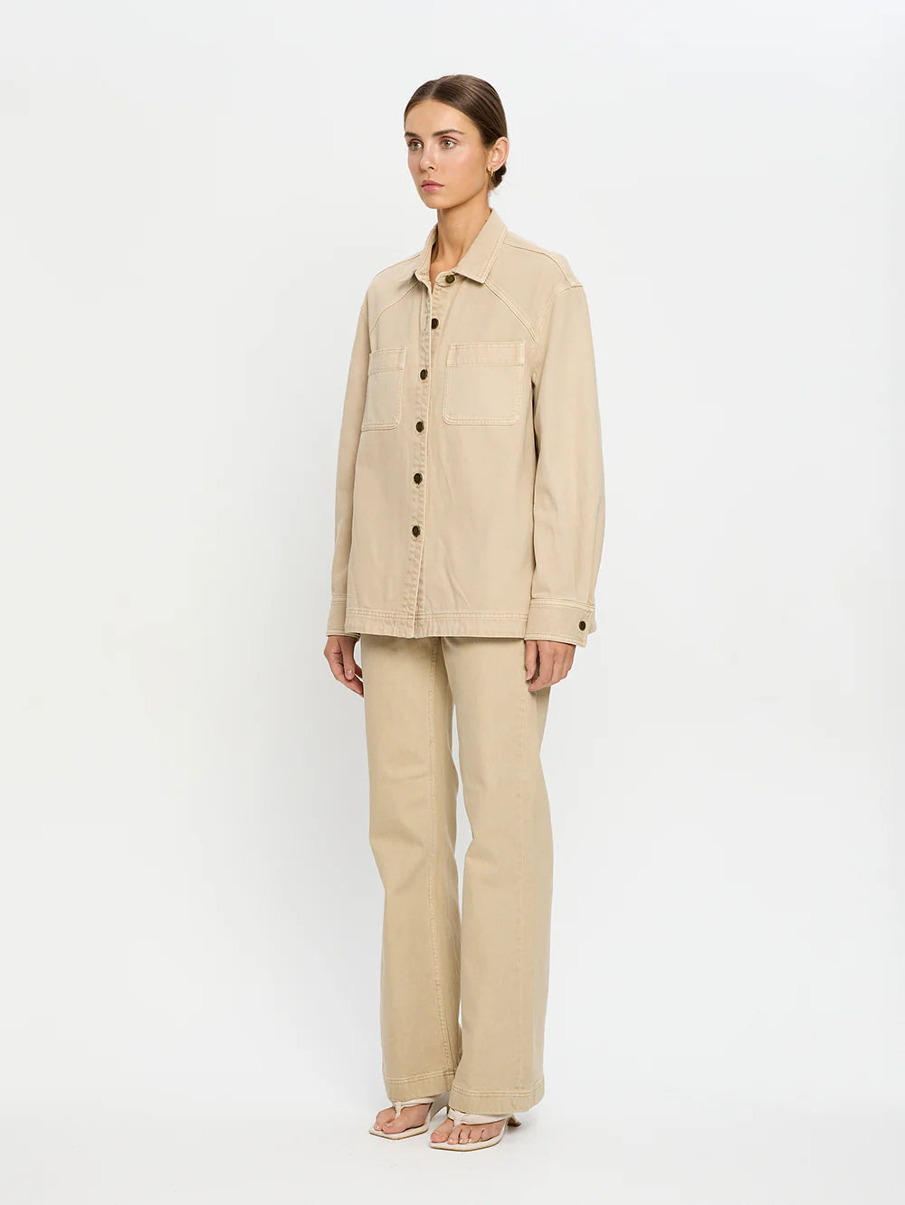 Evie Denim Shirt - Sand