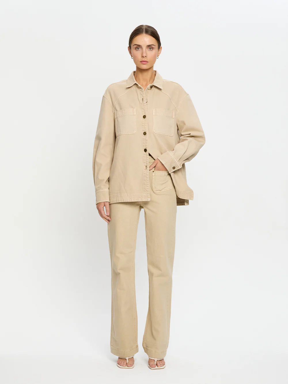 Evie Denim Shirt - Sand