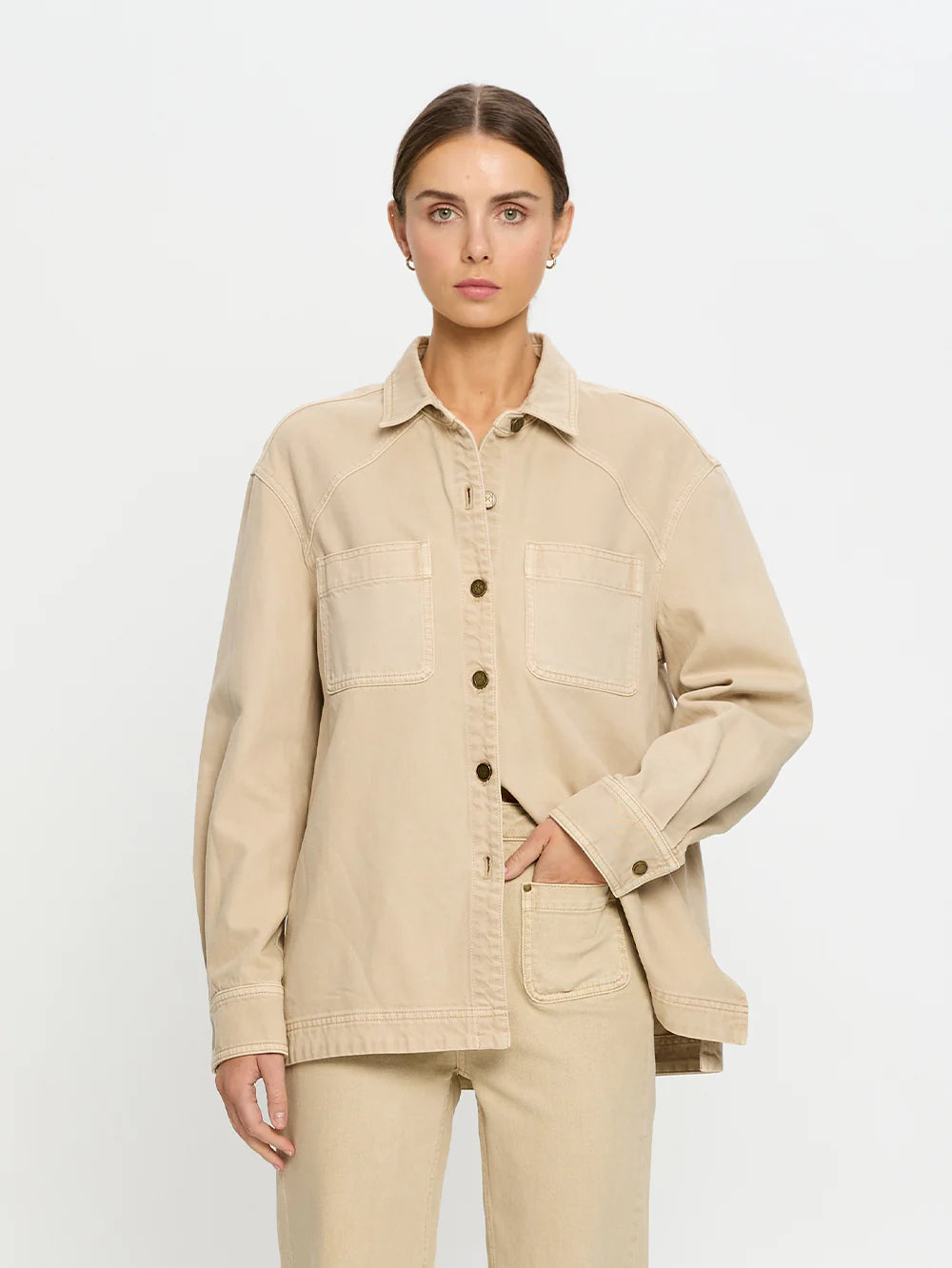 Evie Denim Shirt - Sand