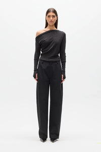 Giselle Knit Top - Dark Heather Grey