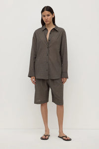 Harriet Check Long Sleeve Shirt - Brown/Black