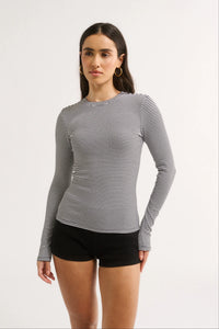 Carina Classic Long Sleeve - Black & White Stripe
