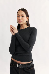 Carina Classic Long Sleeve - Charcoal Marle