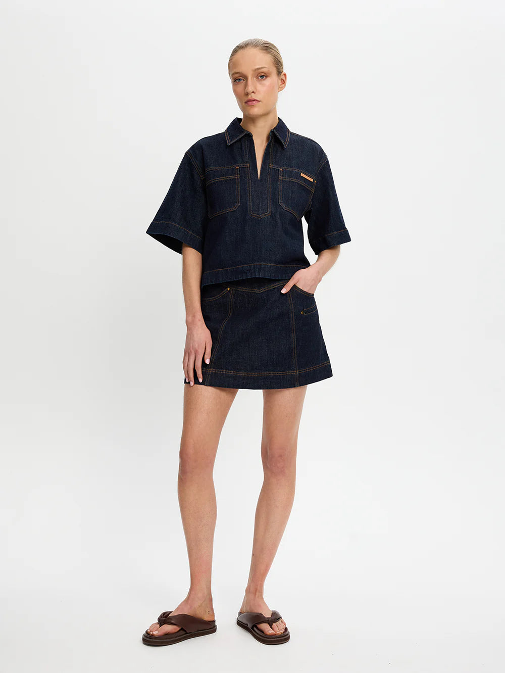 Immy Denim Top - Raw
