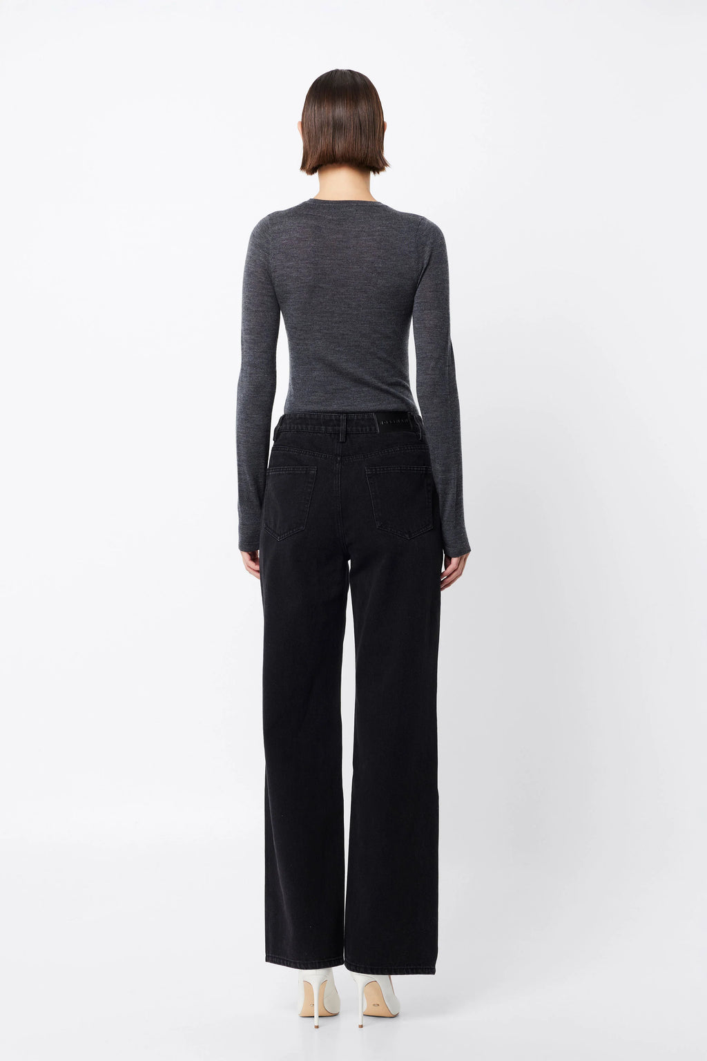 Maine Long Sleeve Merino Top - Charcoal